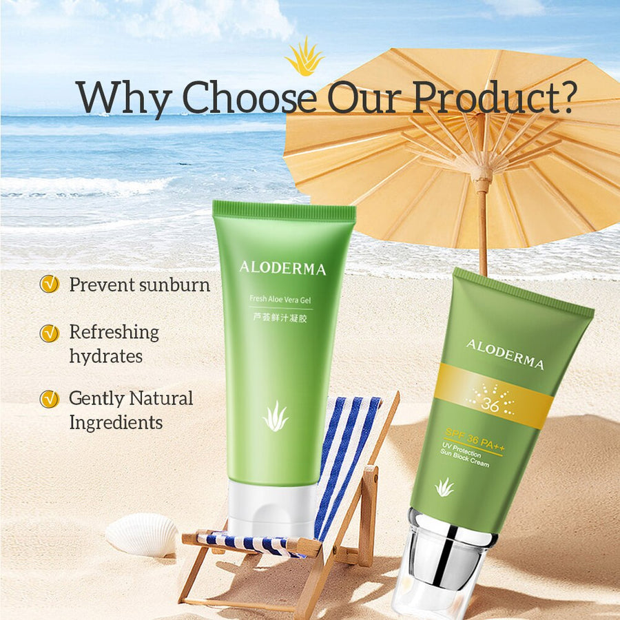 ALODERMA Fresh Aloe Vera Gel UV Protection Sun Block Cream