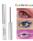 Color Mascara White Blue Red Tri-Color Cos Makeup Long Lasting Eyelashes