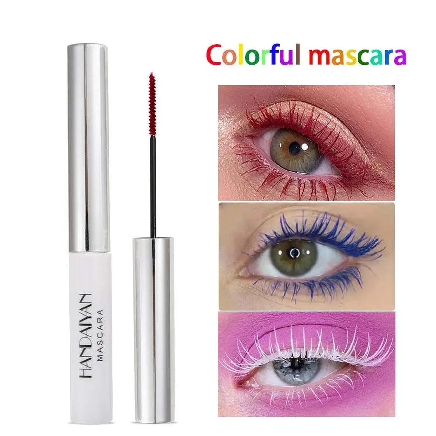 Color Mascara White Blue Red Tri-Color Cos Makeup Long Lasting Eyelashes