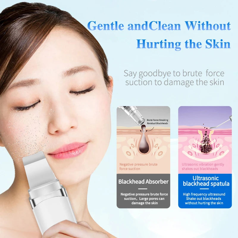 Ultrasonic Facial Cleaner ,Blackhead Removal Tool ,Skin Scrubber