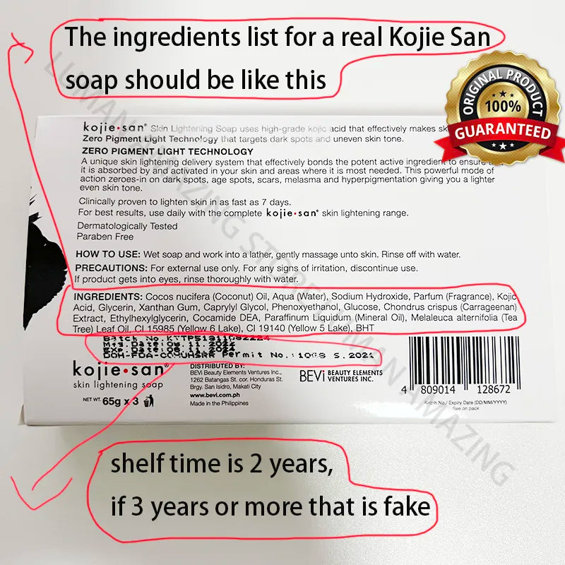 KOJIE SAN FACE & BODY SOAP 100g x3 and 65gx3 - ORIGINAL GUARANTEED