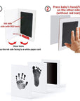 Newborn Baby DIY Hand and Footprint Kit: Ink Pads, Photo Frame, Handprint Souvenir Accessories - Safe, Clean Baby Shower Gift