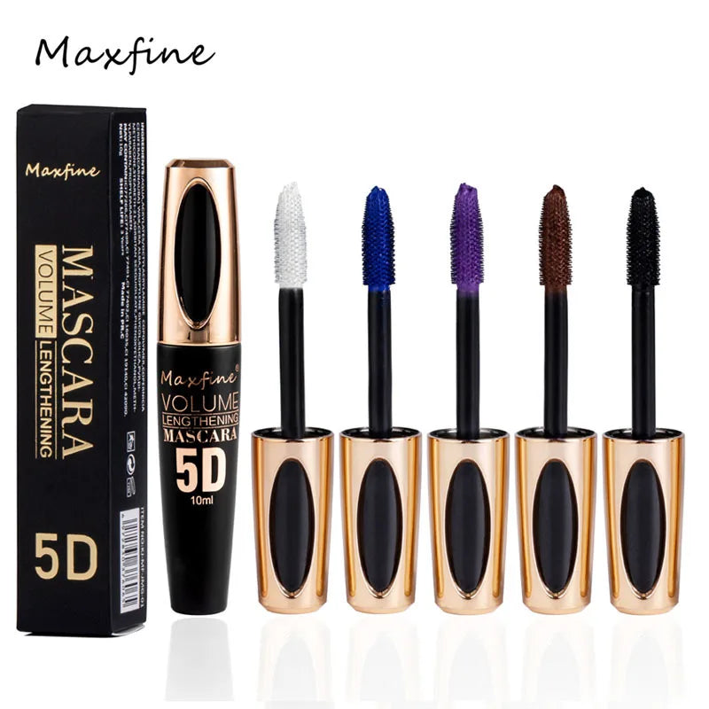 MAXFINE 5 Color Mascara Lash Thick Curling waterproof Lasting Lash Dyeing Cream