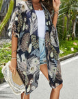 Summer Cover-ups Women Printed Cardigan Female Sunscreen Swimwear Beachwear  Bikini Holiday Cover Up