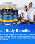 Wild Icelandic Cod Liver Oil Capsules Rich In Omega 3, EPA8 DHA Omega Fatty Acids High Potency 120 Capsules