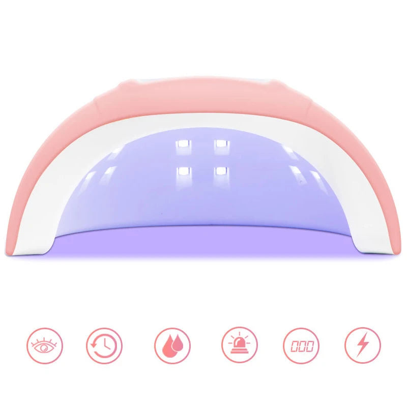 Portable Pink Nail Dryer Machine UV LED Lamp Timer USB Cable Home Use LED Nail Lamp Tool