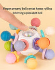 Baby Toys 0-12 Months: Rotating Rattle Ball Grasping Activity Toy, Silicone Teether for Baby Sensory Development