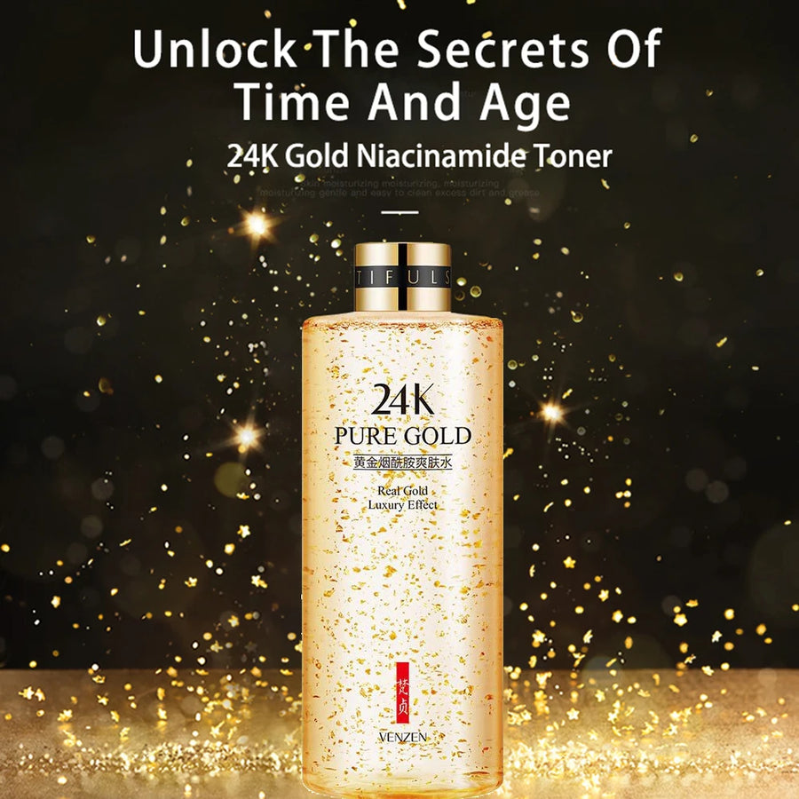 Nicotinamide Face 24K Gold Toner for Moisturizing and Skin Care 300ML