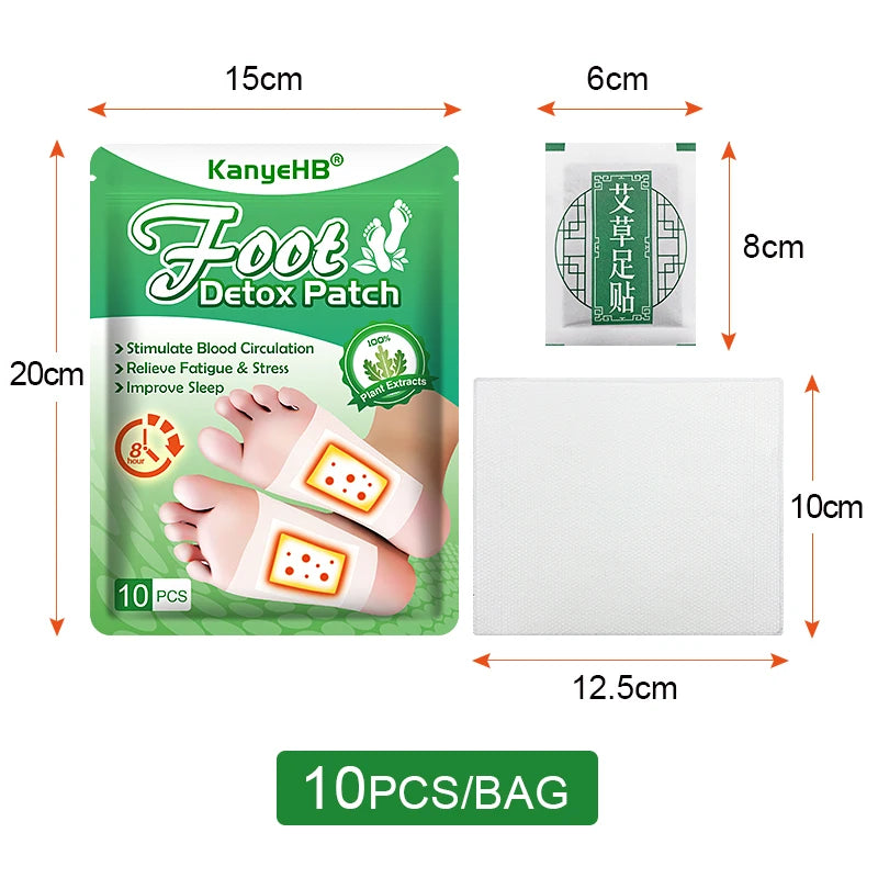 20pcs=2bags Foot Acupoint Detox Patch Relieve Stress Fatigue Foot Detox Pads Foot Health Plaster Feet Pain Relief Stickers A1142