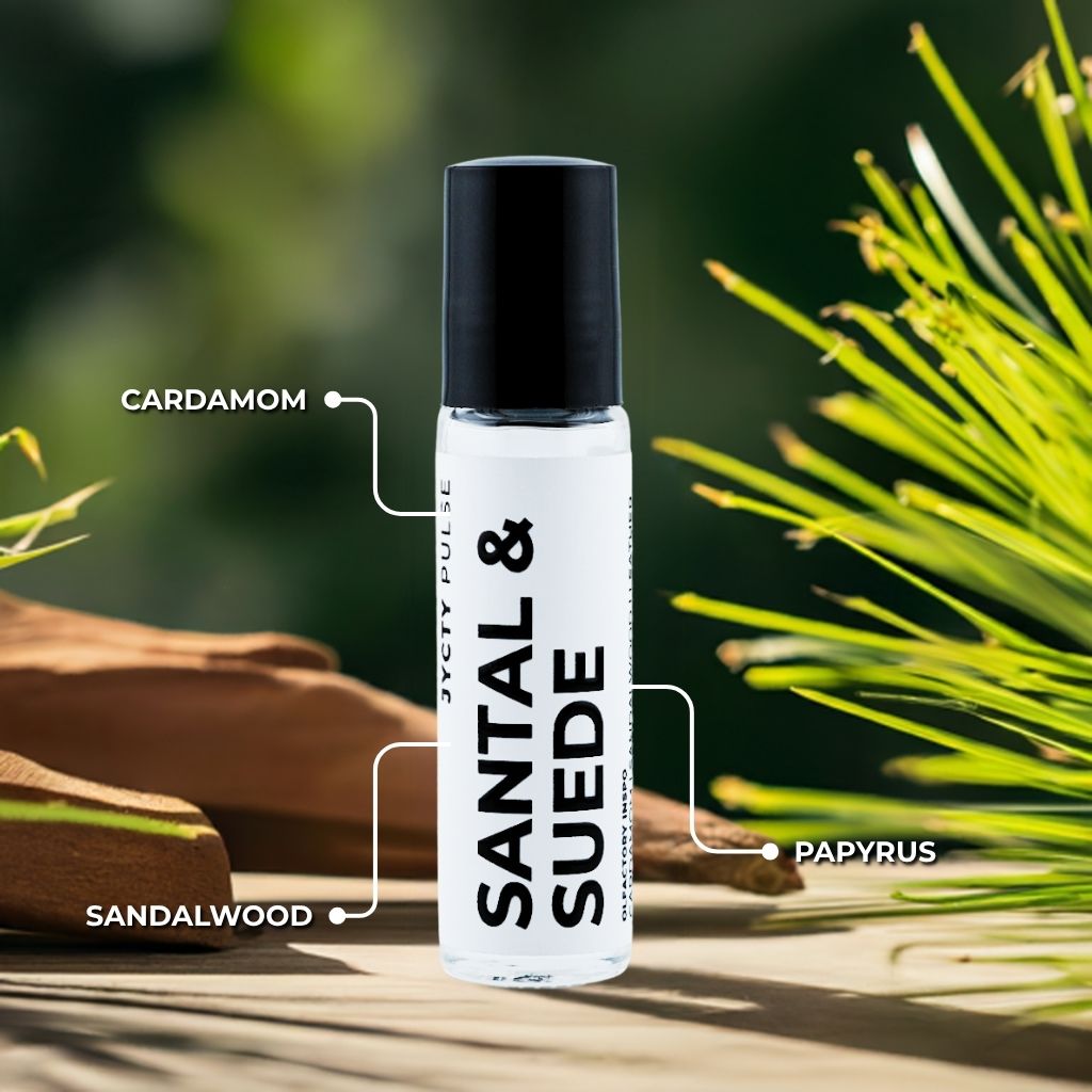 SANTAL & SUEDE Perfume Oil – Inspired by Santal 33, 10ml Roll-On