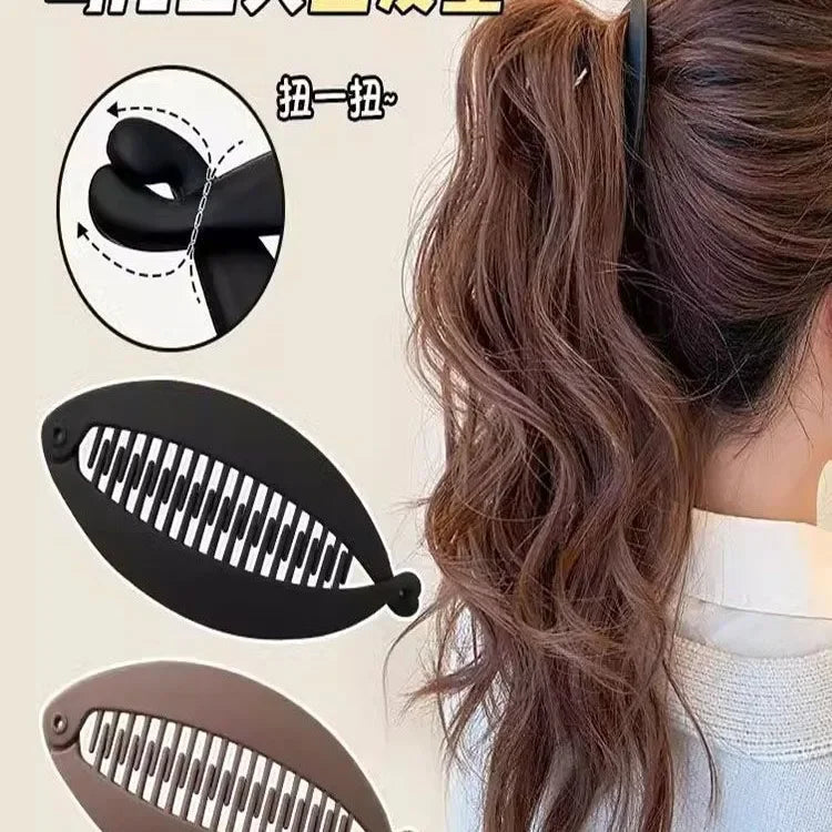 High Ponytail Banana Clip Hairpin on The Back of Women's Head Anti-slip Twist Clip Hairpin Less Hairpin 2024 New Headwear