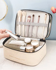 FUDEAM Waterproof PVC Women Cosmetic Bag Portable Traveling Leather Toiletries Organize Storage Make Up Case Transparent Handbag