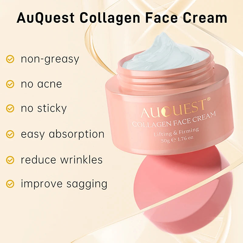 AUQUEST Collagen Anti-Wrinkle Face Cream Whitening Cosmetic Skin Care 50gm