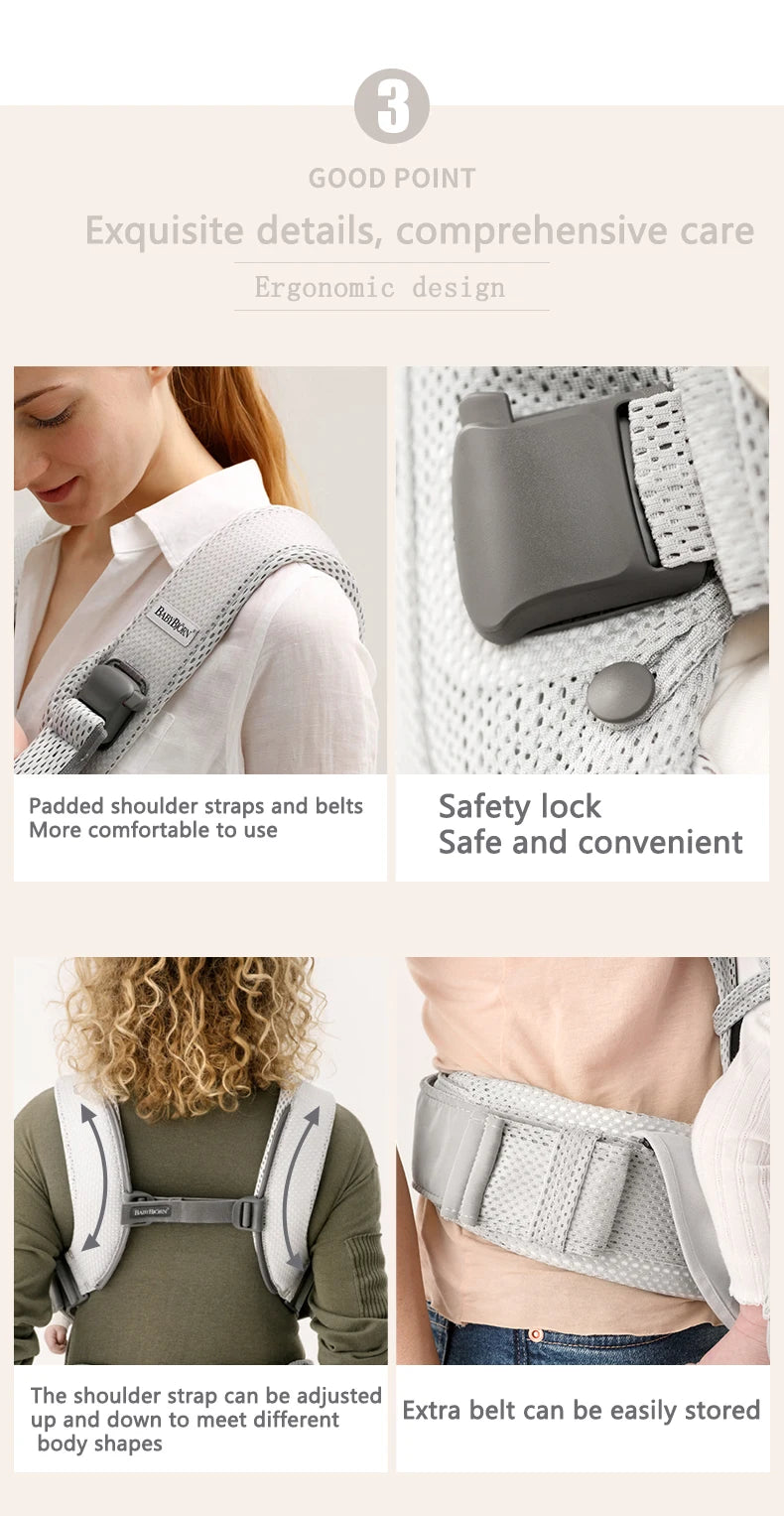 Ergonomic Baby Carrier: Kangaroo Infant Kid Sling, Front Facing & Back Facing Baby Backpack Wrap, Suitable from Newborn to 36 Months