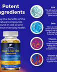 Wild Icelandic Cod Liver Oil Capsules Rich In Omega 3, EPA8 DHA Omega Fatty Acids High Potency 120 Capsules