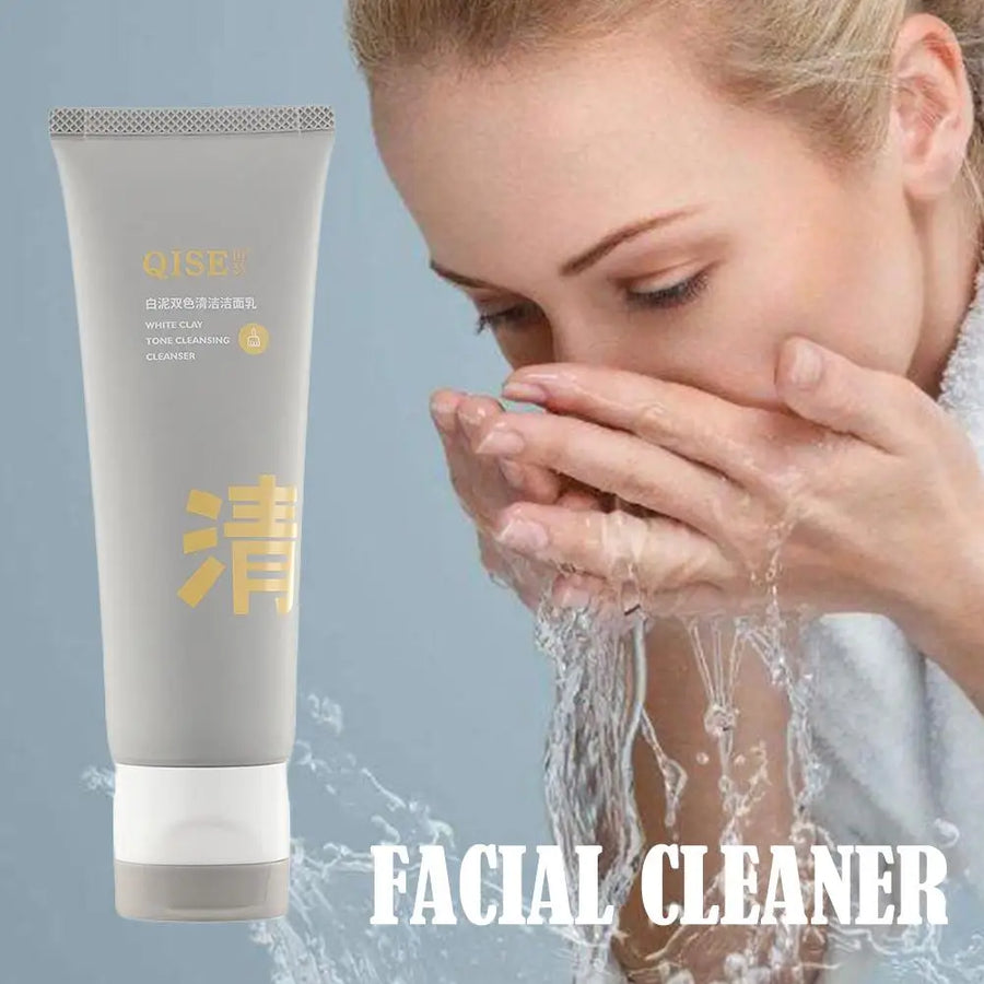 1pc New Amino Acid Double Tube Facial Cleanser Oil Skin Two-color Blackhead White Control Acne Clay Care Cleanser Moisturiz C6C6