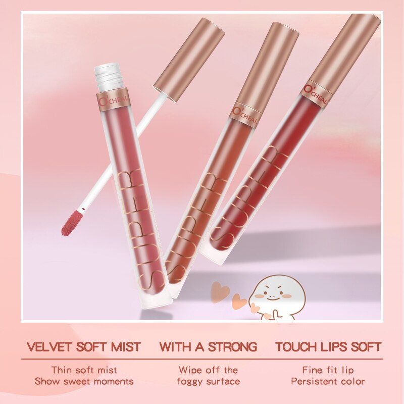 OCHEAL Liquid Lipstick Matte Lip Gloss No.7 To No.12 Colors 6 Pcs