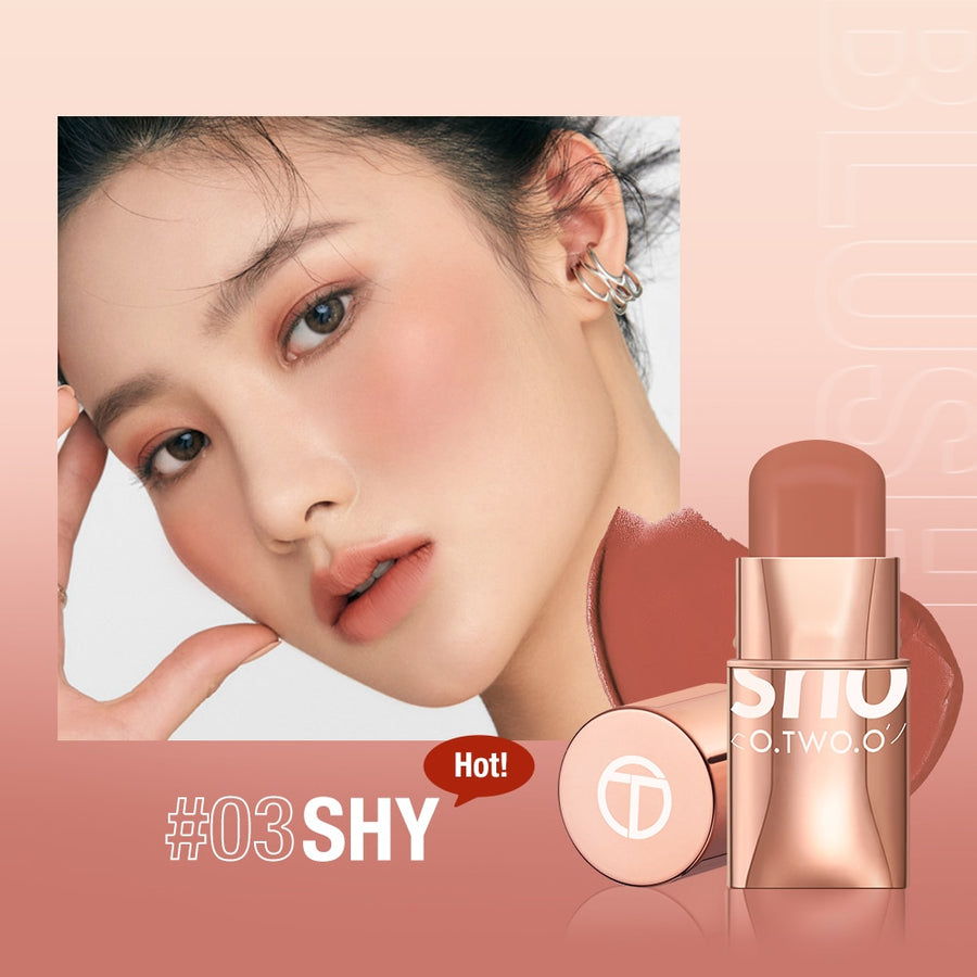 O.TWO.O Lipstick Blush Stick 3-in-1 Eyes Makeup Color Cheek and Lip Shy