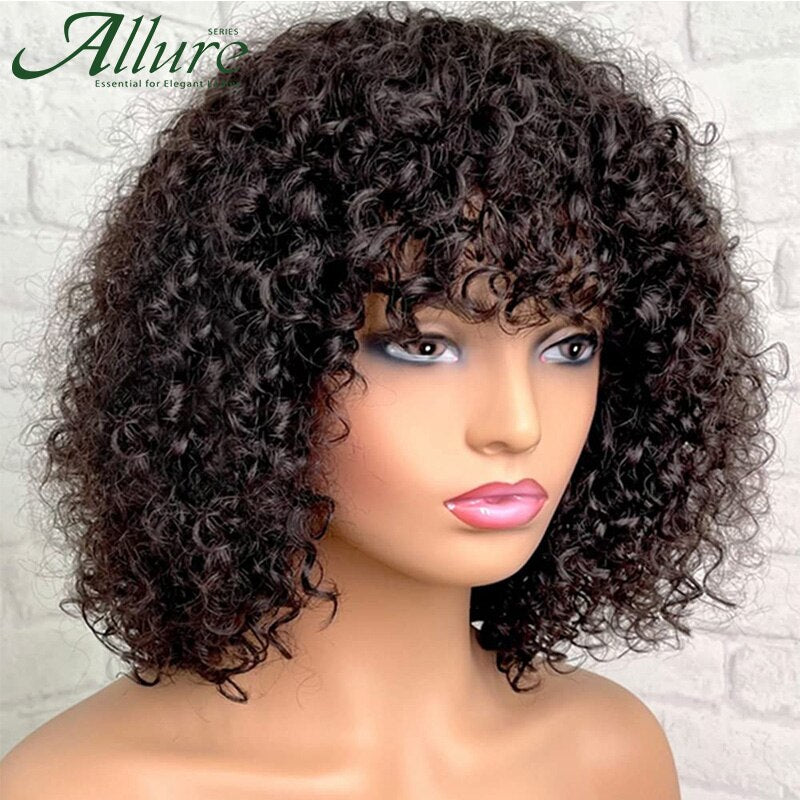 Natural ALLURE Curls with a Jerry Curly Wig With Bangs