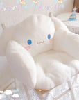 Sanrio Cartoon Cinnamoroll Winter Plush Half Surrounded Black Kuromi Cushion Backrest Dormitory Office Non-slip Chair Cushion