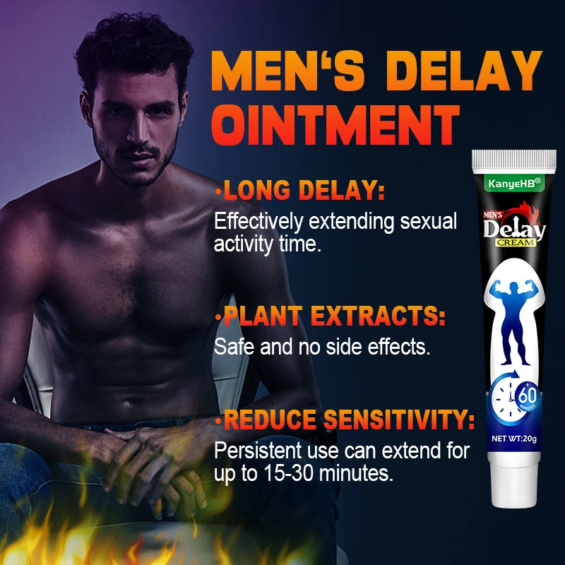 1pcs Penile Delay Enlargement Male Delayed Cream Harder Bigger Longer Reduce Sensitivity Extend Sex Time Men's Sex Toys G044