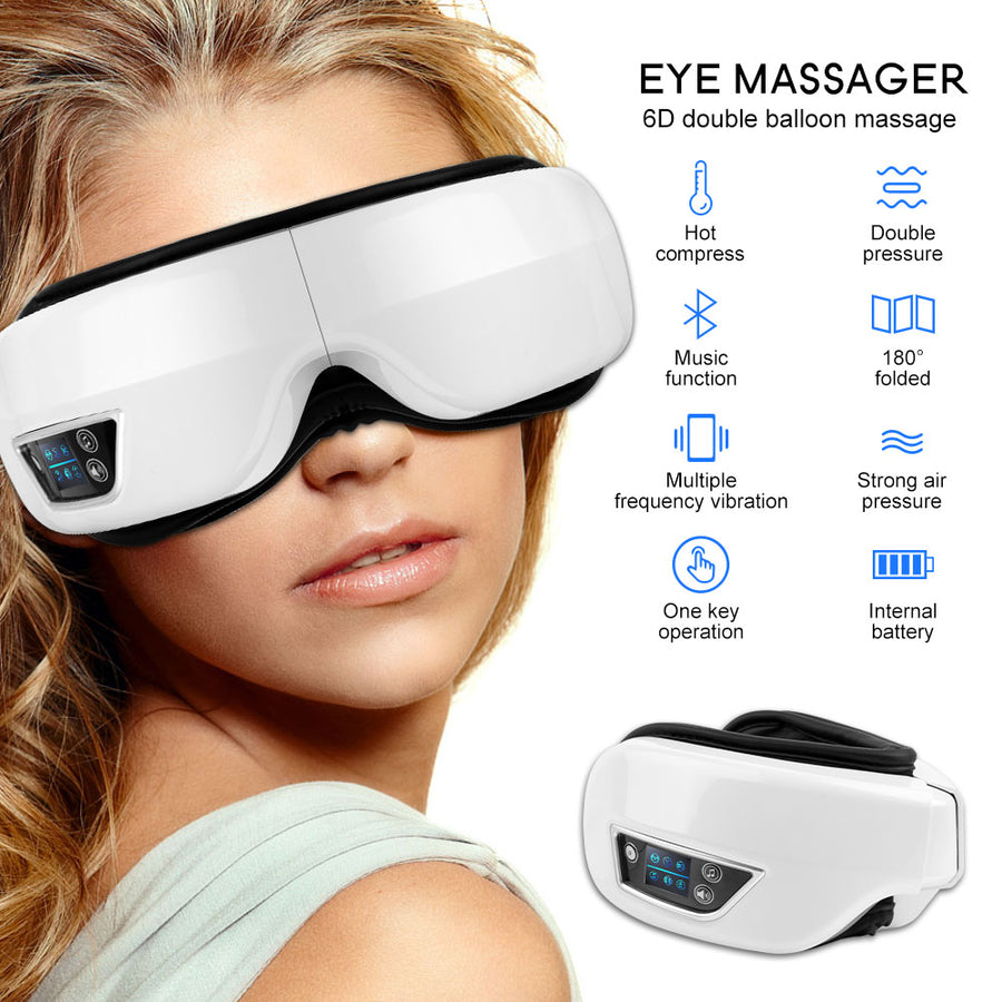 Smart Eye Massager with Heating and Bluetooth Music 6D