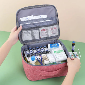 Oxford Cloth Portable Medicine Bag First Aid Kit Outdoor Travel Survival Emergency Case Household Medicine Pill Storage Bag