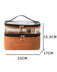 FUDEAM Waterproof PVC Women Cosmetic Bag Portable Traveling Leather Toiletries Organize Storage Make Up Case Transparent Handbag