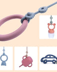 Baby Pacifier Chain with Safety Straps: Silicone Holder Stroller & Highchair Accessory, Drinking Cup Holder Strap for Pram