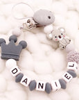 New Handmade Personalized Name Pacifier Clips: Cute Pacifier Chains Holder, Chupetero Personalizado Silicona Baby Shower Gift