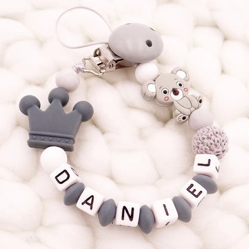 New Handmade Personalized Name Pacifier Clips: Cute Pacifier Chains Holder, Chupetero Personalizado Silicona Baby Shower Gift