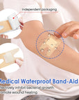 50pcs Waterproof Band-Aid Fasten Wound Hemostatic Patch Sterility Adhesive Bandages First Aid Kit Supplies Medical BandAid A1355