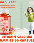 Kids Gummies with Omega DHA Vitamin C Supports Brain Function Vision and Heart