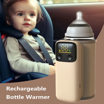 Rechargeable Portable Bottle Warmer: Cordless Fast Charging Milk Warmer with Temperature Control for Travel, Camping, and Home