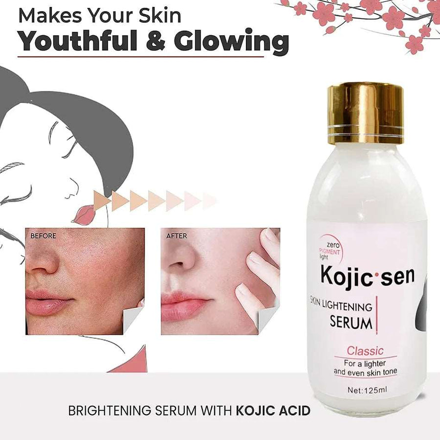 125ml Kojic Acid Serum Strong Brightening Whitening Cream Spots Fine Lines Lighten Skin Tone Rejuvenating Antiage Korean Facial