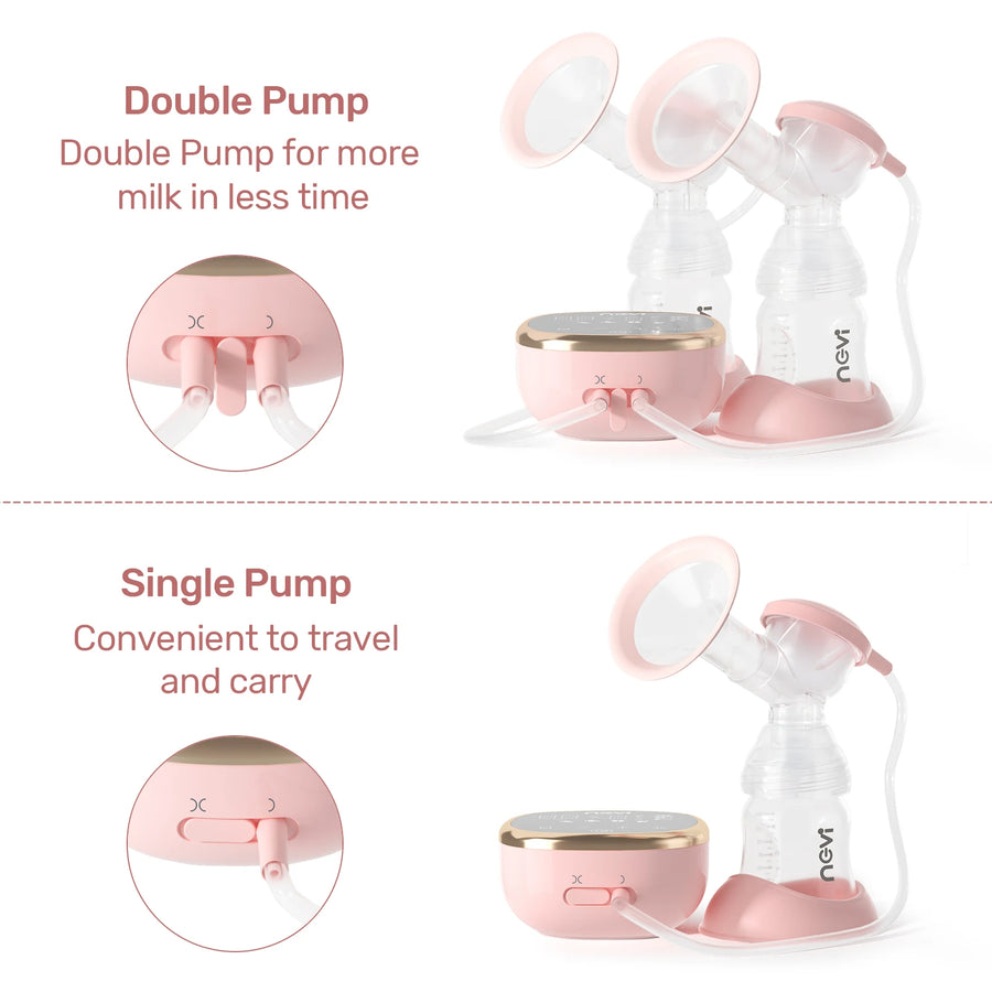 NCVI Double Electric Breast Pump: 4 Modes & 9 Levels, Includes 4 Size Flanges & 10pcs Breastmilk Storage Bags