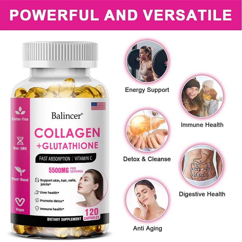 Collagen Vitamin Capsules for Hair, Skin and Nails, Premium Collagen Supplement