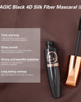 Waterproof Silk Fiber Lengthening Curling Long Lasting Black Silk Fiber Mascara Makeup Black