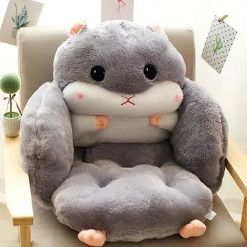 Winter Cute Office Cushion Plush Backrest One Piece Seat Cushion Cushion Lumbar Backrest Chair Small Cushion Thickened Cartoon