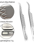 NAGARAKU Stainless Steel Eyelash Extension Tweezers: Makeup Tool for Accurate 3D Eyelash Application