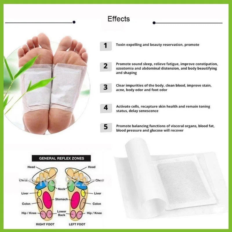 Korea Kinoki Foot Patch Deep Detox 100pcs=100pcs Patches+100pcs Adhesives Body Toxins Pad