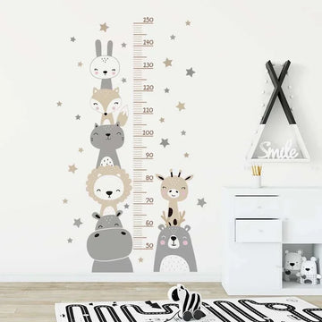 Kids Height Measuring Ruler Stickers: Boy Girl Room Wall Decals, PVC Baby Room Cute Cartoon Stickers, Beautiful and Wall-Friendly