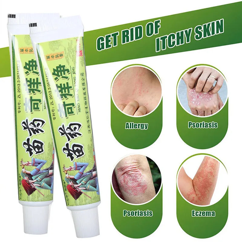 MIAO YAO QI YANG JING Natural Psoriasis Herbal Cream and Eczema Plaster