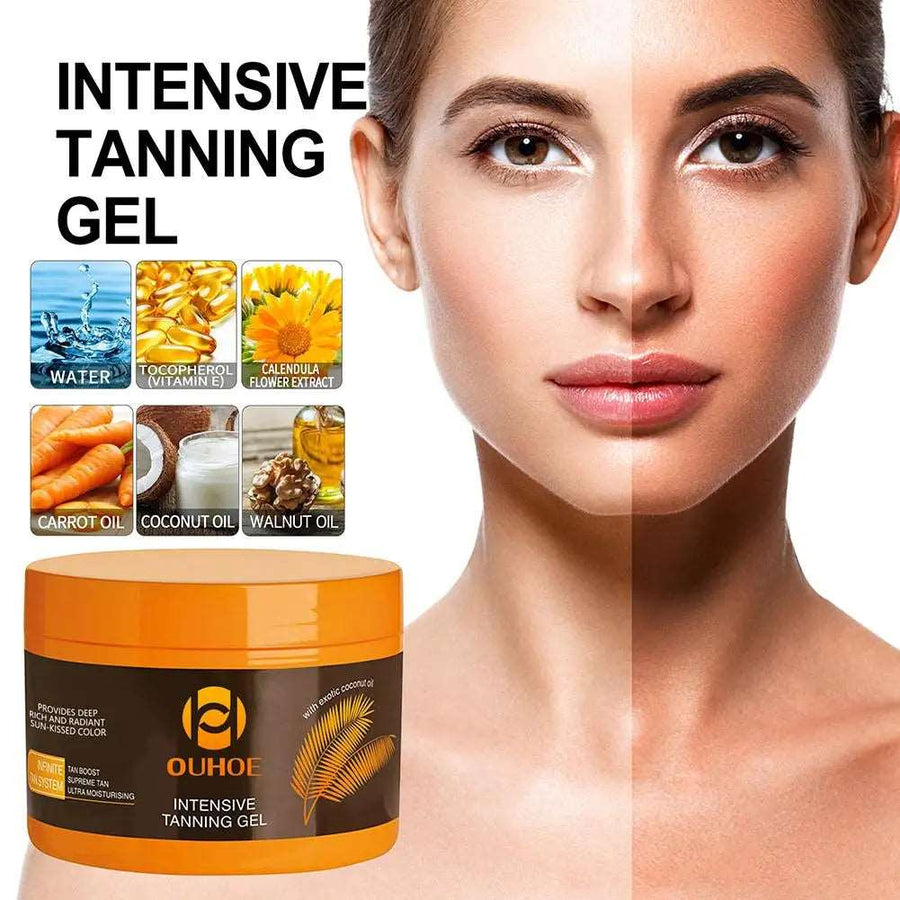 150g Brown Tanning Gel Natural Tanning Accelerator Cream For Outdoor Sun Dark Tanning Body Skin Care R9P1