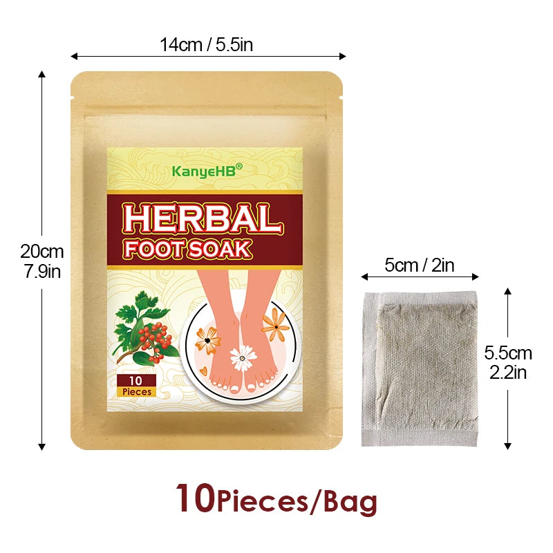 10pcs=1bag Herbal Foot Soak Bag, Sichuan Pepper Wormwood Foot Bath Bag Improve Blood Circulation Relax Body Spa Product W027