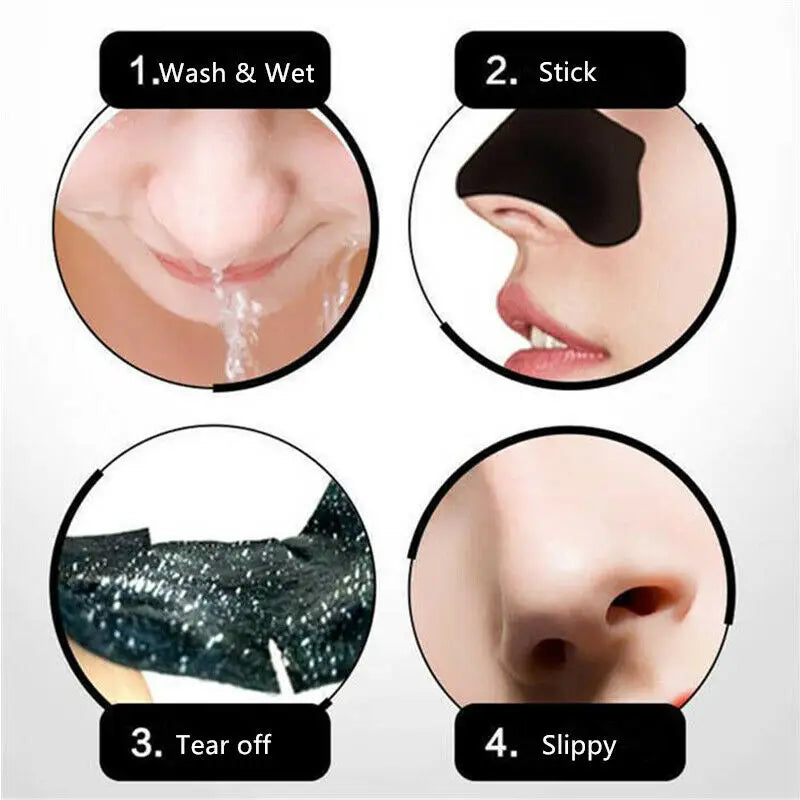 Bamboo Charcoal Blackhead Remover Mask Black Nose Sticker Deep Clean Strip