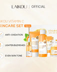 Vitamin C Skincare Set Moisturizing Face Serum Eye Cream 5Pcs