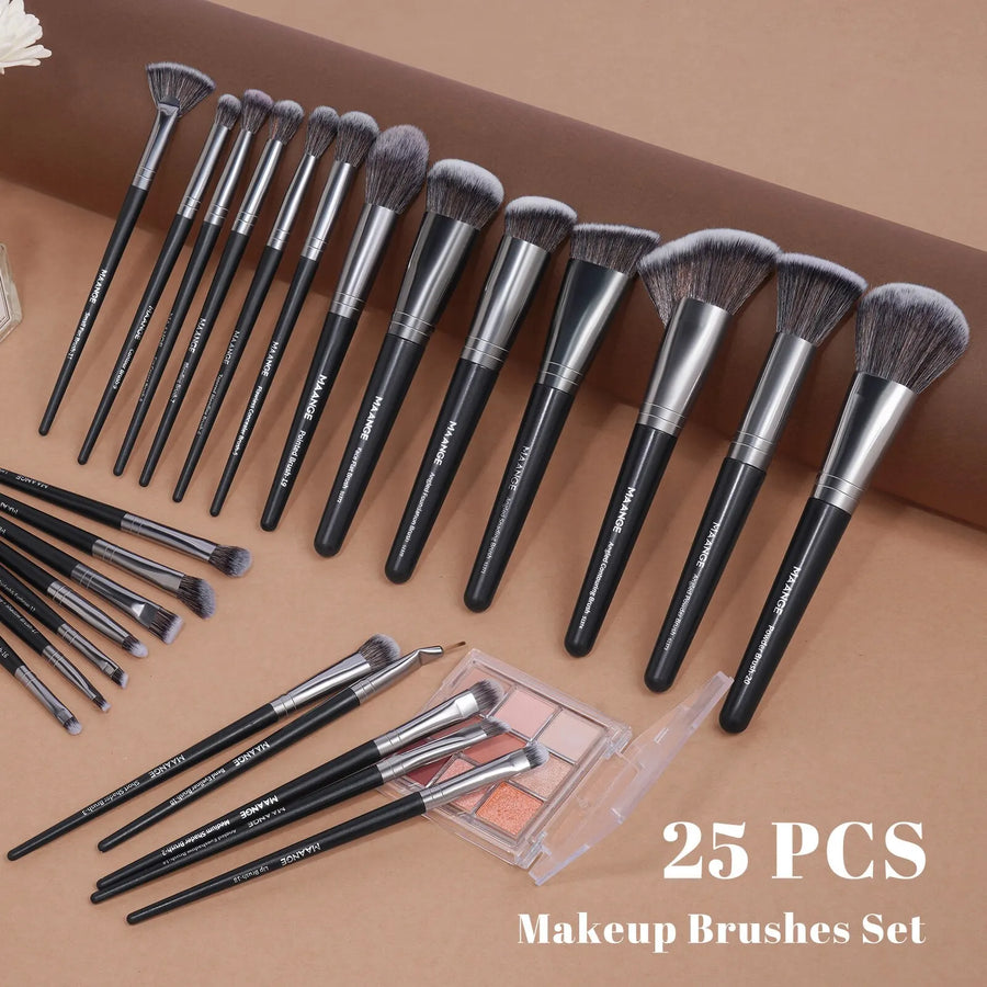 MAANGE Professional Gift Box 25 Pieces Makeup Brushes Kit For Face and Eye Beauty