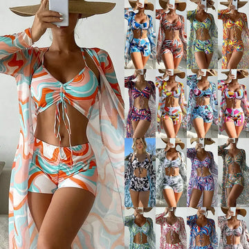 Bikinis Trend European American Swimsuit Three piece High sleeved Suit YA01