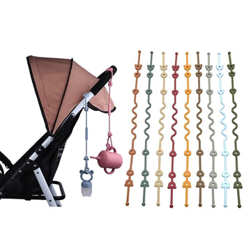 Baby Pacifier Chain with Safety Straps: Silicone Holder Stroller & Highchair Accessory, Drinking Cup Holder Strap for Pram